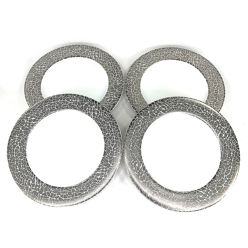 Calvin Klein Silver Texture Crackled Salad Plates - 4